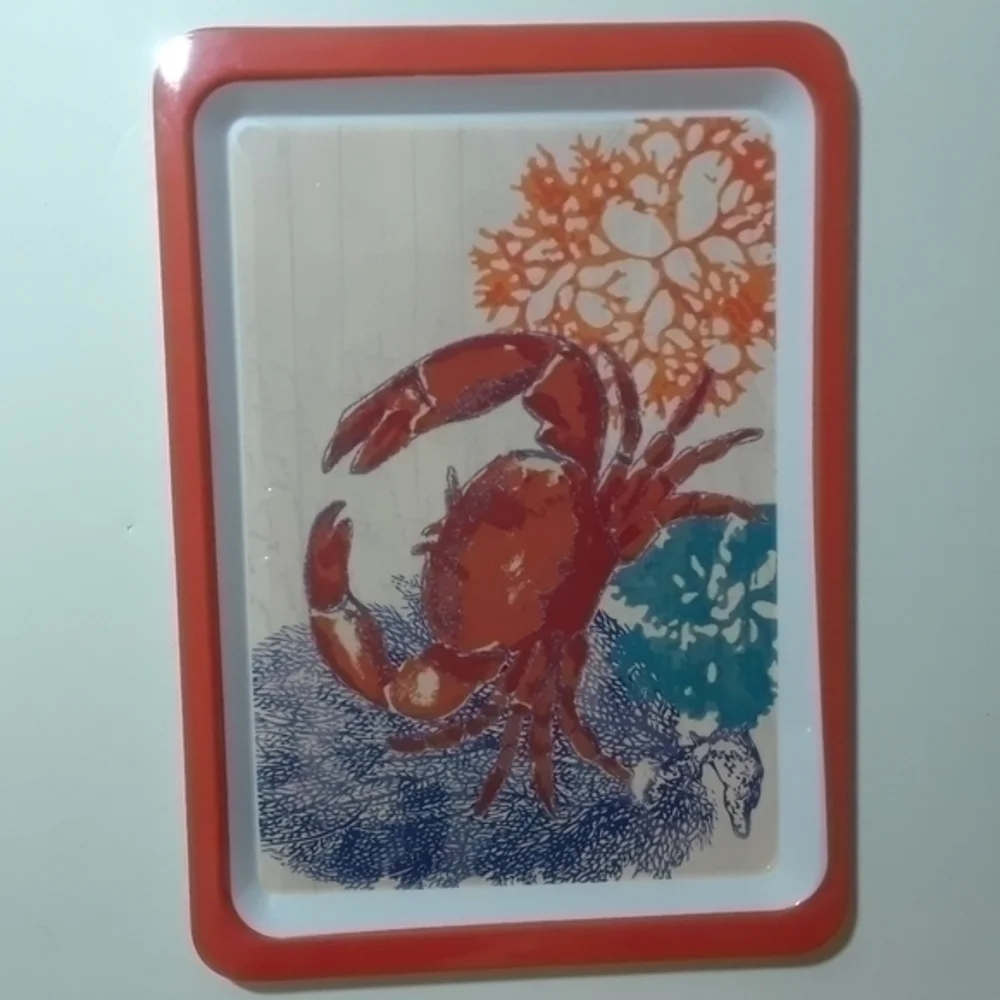 Coral Sea Crab Design/Seafood Melamine Tray